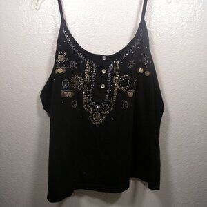 Kommotion NY Embellished Spaghetti Strap Top 1X